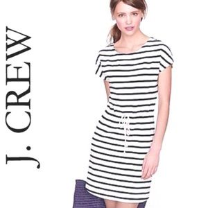 J Crew Striped Drawstring Cotton Dress
